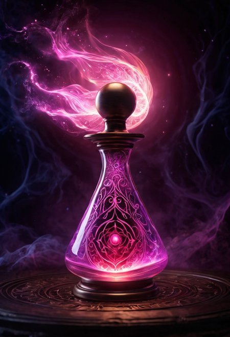 Score_9, Score_8, high_def, highest_quality, 8k, best_quality, masterpiece, photorealistic, magic_potion, ornate_glass_bottle, neon_pink, swirling_ethereal_mist, glowing_runes, wax_seal, ancient_symbols, intricate_patterns, potion_glow, luminous_liquid, dynamic_reflections, intense_magical_shimmer, highly_detailed, fantasy_essence, bubbling_liquid, radiant_glow, metallic_filigree, floating_stardust, arcane_energy, crackling_energy, glowing_aura, mystical_fog, glowing_motes, raw_power, cosmic_energy, surreal_glow, vibrant_colors, dramatic_lighting, cinematic_effects, ultra_realistic, hyper_detailed, magical_atmosphere, otherworldly_essence, glowing_particles, radiant_aura, divine_energy, epic_scale, cosmic_wonder, intense_focus, surreal_beauty, fantasy_art, glowing_highlights, intricate_details, mesmerizing_glow, ultra_vivid, hyper_realistic, magical_power, ethereal_light, cosmic_glow, surreal_fantasy, ultra_detailed, vibrant_glow, cinematic_lighting, intense_emotion, epic_fantasy, surreal_magic, ultra_vivid_colors, hyper_realistic_details, cosmic_magic, divine_glow, surreal_energy, ultra_detailed_art,