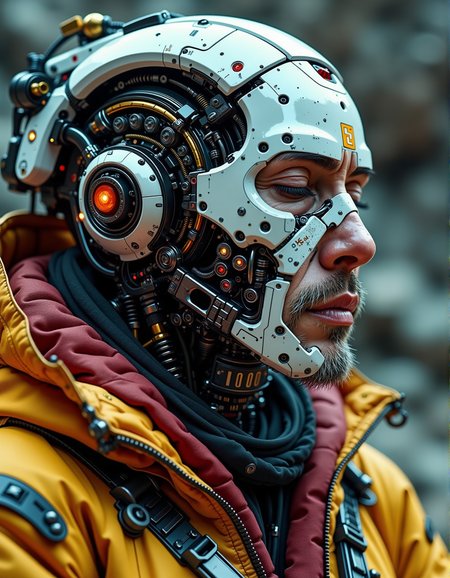 (close up portrait) meditating Tibet monk with (cyborg face parts:1.95),(cyborg cybernetic enhancements:2.7),(tibet tattoos on the whole face:1.3), sci-fi character portrait by greg rutkowski, craig mullins, cinematic lighting, dystopian sci-fi outfit, profile picture, mechanical, cyborg, half robot ultra realistic 8k resolution.
...   <lora:ck-nc-pastel-cyberpunk:0.7> A digital artwork in the style of cknc,