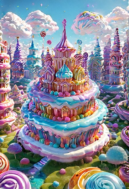 castle,
A traveler looking at a gigantic castle made of dozens of towers, medical, white, grass,floating island, multicolored clouds, castle on top of floating island, Candy ,labyrinth