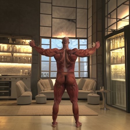 Exposed muscle