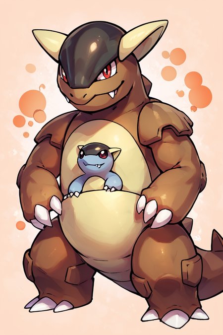 score_9, score_8_up, score_8,  BREAK,  zzkhan, no humans, claws, red eyes, black eyes, fangs,   <lora:Kangaskhan_Pokemon_PDXL_v3:0.8>,   BREAK, smile, looking at viewer,  abstract background, white outline,   embedding:zPDXL, Expressiveh,  <lora:CatalystStylePDXL:0.6>,  <lora:SDXLFaeTastic2400:0.5>,  <lora:Expressive_H-000001:0.4>,