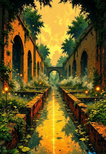 The Sun-Kissed Labyrinth – A Maze That Listens
"An endless maze of ivory stone and golden ivy, warmed by an ever-present midday sun that never burns. The walls whisper in soft, musical tones, responding to those who wander with melodies that guide them toward their desires. Tiny, feathered creatures made of pure light flit from archway to archway, watching over the maze’s travelers. The air shimmers like a heat mirage, yet the temperature remains perfectly pleasant, as if the labyrinth itself is ensuring comfort for all who enter."