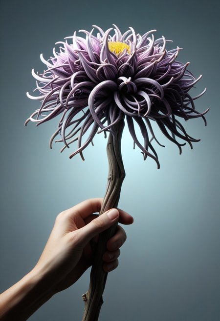 masterpiece, extremely detailed, sharp outlines, high contrast, fine details, intricate, photo of a Root flower holding the hand ov a beautifull lady, filled with enchantment bokeh, inspiring, moody lights, neoclassical art style, made out Galaxy PG-TR