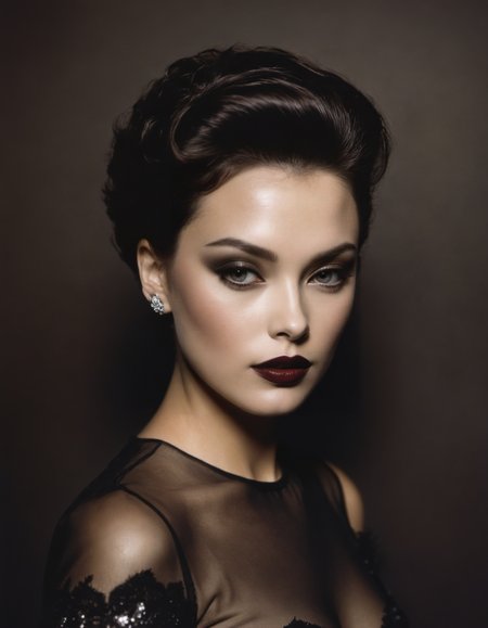 (monochrome:1.4), by peter de seve,  (masterful but extremely beautiful:1.4), (masterpiece, best quality:1.4) , in the style of nicola samori, femme fatale, style of Helmut Newton, (black and white portrait of a mysterious woman:1.5), dramatic lighting, deep shadows, high contrast, fine art photography, film noir aesthetic, cinematic atmosphere, timeless elegance, ultra detailed, moody, provocative, high fashion, by Herb Ritts,    
portrait, 50s luxury haircut, brunette, chiaroscuro, dramatic lighting, shadow play, dark glossy lipstick, perfect makeup, 
SK_ANALOGFILM, Hasselblad x2D 100c, ISO 300, 1/250s, F/2,8, 38 mm, extremely high quality RAW photograph, intricate, exquisite details and textures, highly detailed, ultra detailed photography, 4k, sharp focus, high resolution, 8k UHD, DSLR, high quality, film grain, Fujifilm XT3, ultra realistic skin texture
<lora:add-detail-xl:1> <lora:xl_more_art-full_v1:0.5>  <lora:NicolaSamori:0.7>