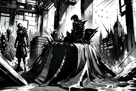 highly insanely detailed, masterpiece, top quality, best quality, highres, 4k, 8k, RAW photo, (very aesthetic, beautiful and aesthetic),  
tsutomu nihei,nihei_tsutomu,blame!,blame gakuen!,abara,TNstyle,sidonia_no_kishi,(tunnel,city ruins,giant room,megastructure in background),cyberpunk,flock,decrepit, 
<lora:ABARA:1>, 
(1girl:1.3), 
solo focus, 
Study,Quiet room with low seating cushions,scroll-filled shelves lining the walls,a small writing desk with ink pots and papyrus scrolls,intricate woven rugs,and decorative hieroglyphic carvings,neon green background,neon pink background,(color stripes background,colored camouflage background),âââ