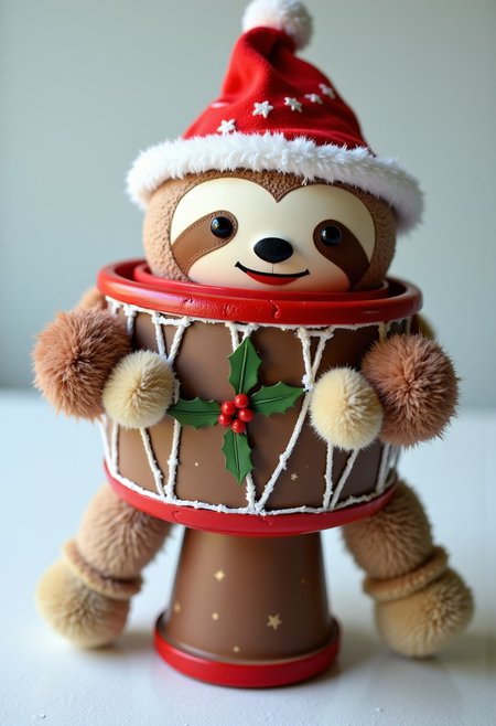 Toy drum with holiday designs.
, ck-sl0thmas