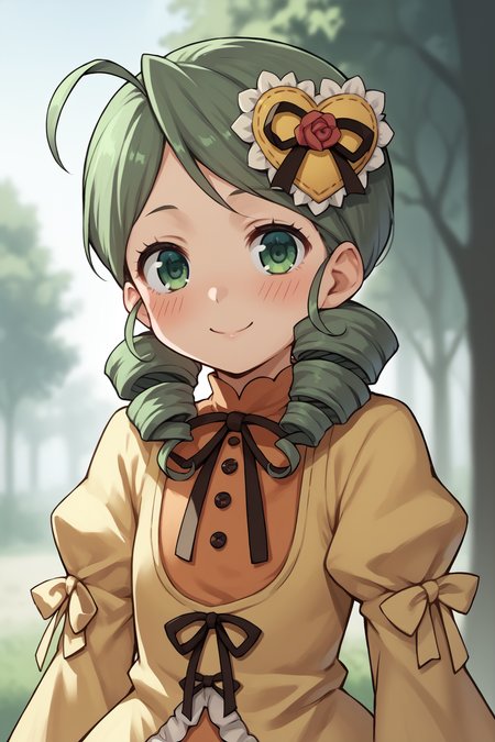 score_9, score_8_up, score_7_up, score_6_up, score_5_up, score_4_up, source_anime, BREAK
1girl, <lora:Kanaria_pdxl_v1.0:0.85> kanaria, kanaria, hair ornament, dress, pants, ribbon, outdoors, upper body, smile, blush
