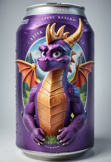 beerlabel, purple beer can, (spyro, dragon, solo:1.5)