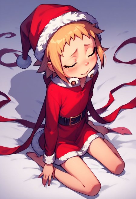 score_9, score_8_up, score_7_up, score_6_up, score_5_up, score_4_up, break, source_cartoon, official, cute, solo, MiniMedusa, santa clous costume