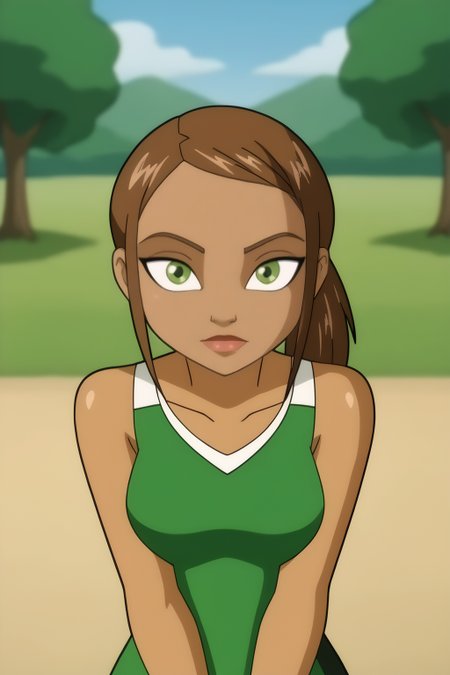 <lora:LionessV2:0.8> masterpiece, best quality, Lioness, bright green eyes, brown hair, hair highlights,