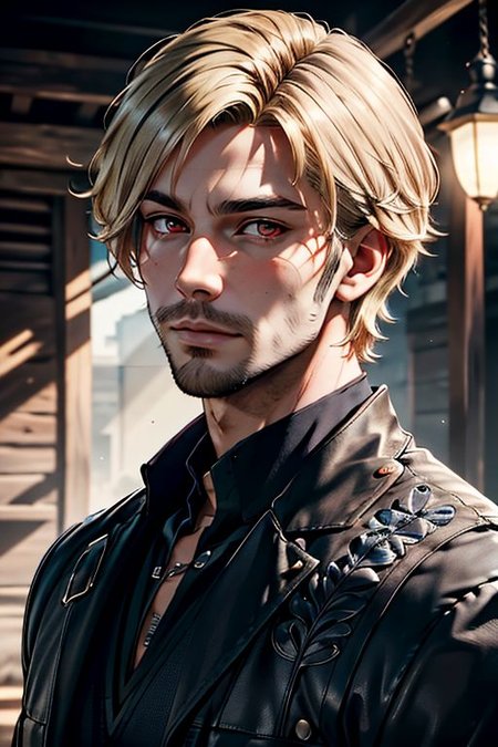 Master piece, highest quality, highest possible OverallDetail, semirealistic,  red eyes,
Create an elder of a cultivator sect.
The character looks like he is in his late twenties or early thirties. He is handsome.
He has blond shoulder-length shaggy hair. 
His eyes are darkblue. Detailed face. .