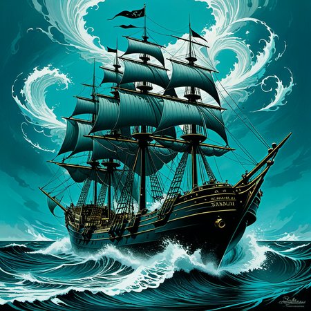 by Duncan Fegredo and Abigail Larson,  hyper detailed, professional poster art, bold lines, award winning,  trending on ArtStation , (intricate details, masterpiece, best quality:1.4), looking at viewer, dynamic pose
((Fantasy-themed, fantasy art, swift brush strokes))
fancy Archipelago
disturbed weather
Samuel Earp
nautical-themed . sea, ocean, ships, maritime, beach, marine life, highly detailed
