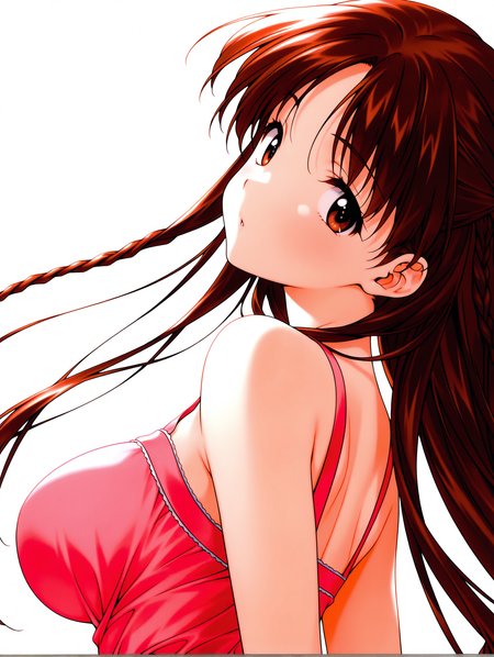 masterpiece,best quality,newest,
1girl,solo,<lora:n_sumika_ilxl_v1:1>,n_kasumi,brown hair,twin braids,brown eyes,k_clothes,pink dress,20 years old,big breasts,
<lora:Fixhands_anime_bdsqlsz_V1:1>,looking_at_viewer,simple_background,white_background,profile,upper_body,from_back,from behind,looking_back,