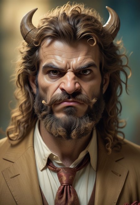 Raw photo, original style, very detailed face features,  TheBeast, bushy monster, facial hair,  elegant , artistic photo