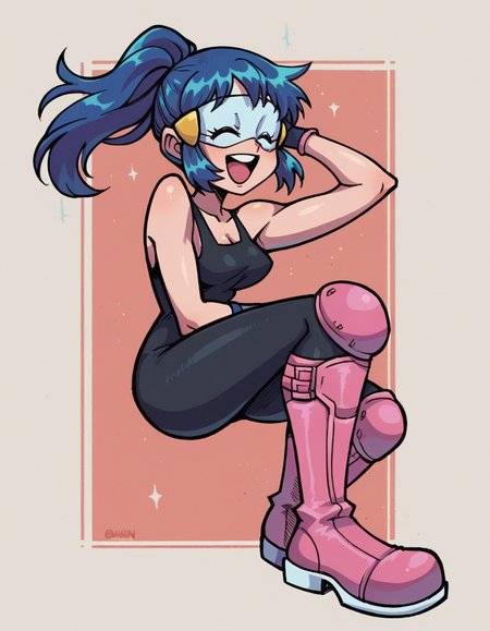 zPDXL, score_9, score_8_up, score_7_up, source_anime,
1girl, solo, laughing, (thigh_straddling), luchador wearing a blue luchador mask with intricate designs, classic luchador tank top with wrestler insignia, wrestling tights, wrestling boots,  knee pads,gloves, Pokemon, Dawn, blue hair, long hair,,
<lora:valbun_v2:0.9> valbun,