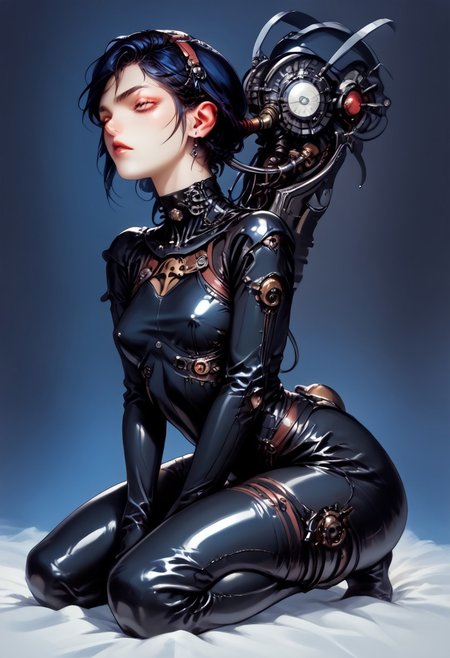 score_9, score_8_up, score_7_up, source_anime, source_biopunk, source_miraculous ladybug, source Marinette dupain-cheng, 
(Marinette dupain-cheng is a sexy mature biopunk girl in a a sexy latex bodysuite:1.5), (inpered of tesuo 2 body hammer:1.3), low twin tail hair, left harm IS a organic wepon, muted left arms, seawting, torned clothe, (Bad ass pose:1.6), full body, Big breast, dark blue hair, cybernétique, biotechnologie, Akira, zeiram,