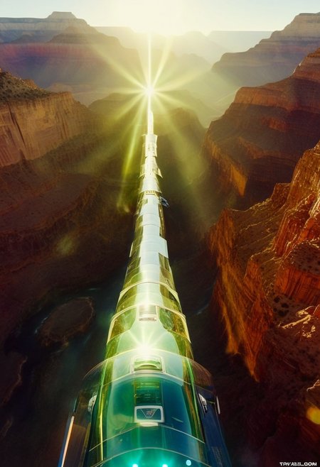 ()Hyoer Realistic, full color:2.0) depicting  
(The Grand Canyon’s Bright Angel Trail, Arizona 🇺🇸:2.0:)
BREAK ()Hyoer Realistic:2.0)Polaroid picture of luxurious, futuristic penthouse with transparent floors overlooking a thriving, sun-kissed metropolis. Sleek, minimalist interior with digital art adorning the walls. Expansive, curved window wraps around the exterior, offering an unobstructed view of the vibrant cityscape. Towering skyscrapers, sweeping highways, and glittering waterfalls cascade down green mountains. Silver spacecraft take off and land at the bustling spaceport, while grav-bikes and hovercars zip past. Capture the essence of this futuristic, high-end penthouse, where luxury and technology blend seamlessly to create the ultimate urban oasis."