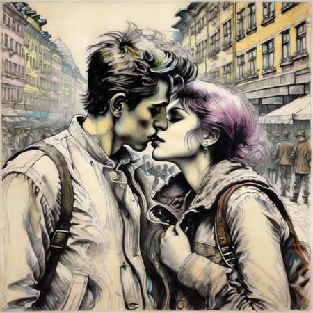 drawix11 lovers in city<lora:drawix11:1>