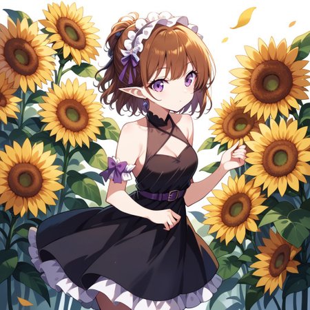 score_9, score_8_up, score_7_up, source_anime, sn0wdr0p, dress, flower, sunflower