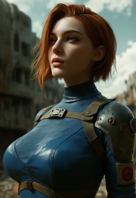 safe_pos, beautiful, aesthetic, high detailed, masterpiece, high contrast, dark background,  girl, orange hair, bobcut, purple eyes, big breast, Unreal engine 5, 3d render, tactical armor, blurr, blurry suit
(((post-apocalyptic city ruin, light blue ocean, green cloudy sky))) score_9, score_8_up, score_7_up, score_6_up, source_cartoon, rating_explicit, Expressiveh, (((upper body, full clothed)))
 (8k uhd:1,4)
 <lora:Dynamic Poses:1>
 <lora:detailed_notrigger:1>