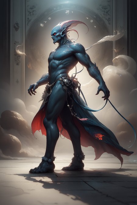 breathtaking full shot, full body, vivid colors, extremely detailed, dynamic lighting, dynamic pose,  <lora:Humanoid monster A:0.8> humanoid monster, inem, no humans <lora:air-a-e-style-darquelilly-v1:0.8> airastrologystyle <lora:m99_featureless_crotch_1:1> <lora:m99_nippleremover_1:1.2>  <lora:m99_bellybuttonremover_1:1> CS-RBW, masterpiece, award-winning, professional, highly detailed