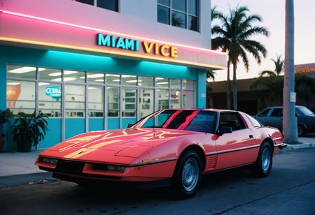 MiamiVice, highly detailed, 4K, ((stylish 35mm photo, vibrant colors))