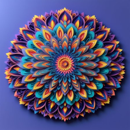 , Mandala style, paper art, (atomic blasr explosion  theme:1.2), colorful, 3d mandala pattern,  asymetrical