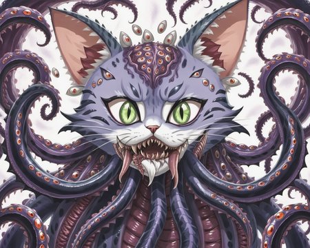 1girl,solo,female focus,portrait of a fleshmutant cat girl covered in eyes,eldritch abomination,kemono friends,<lora:Cyberfleshmutant-000002:0.75>