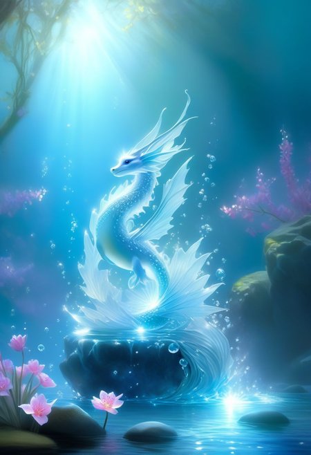 a sense of depth and intrigue, digital brushstrokes, soft lighting,
little dragon close-up transparent insanely detailed liquid water dreamy flower, light inside body, placed on stump, sunlight, dynamic, expressive filigree, complex, artistic, super cute , luminescent, complex, cinematic, highly detailed, realistic
style of Jean Baptiste Monge, Thomas Kinkade, David Palumbo, Carn Griffiths