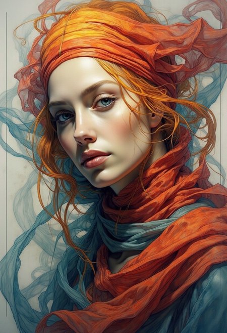 vivid colors, vibrant atmosphere, character art.,  Portrait by Dorota Pietrowiak