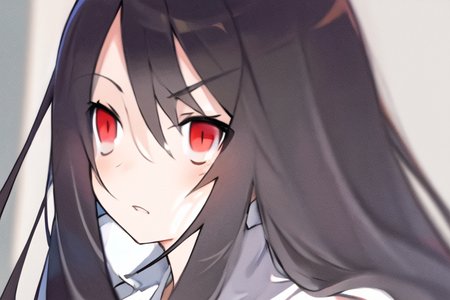 ((masterpiece)),(best quality), absurdres,sadako_yamamura,red eyes, white dress,<lora:Sadakobest:0.8>,<lora:hcutinConcept_18:0.8>,  a detailed character portrait hcutin, eyes close up, intense stare,