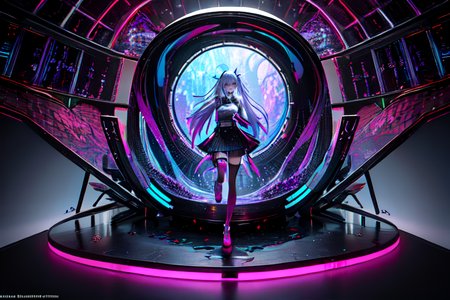 highly insanely detailed, masterpiece, top quality, best quality, highres, 4k, 8k, RAW photo, (very aesthetic, beautiful and aesthetic),  
(rsef style,fevercell style),abstract_background,futuristic_landscape,holographic_effects,mystical_vibes,psychedelic_art,glitch_effects,neon_lighting,dynamic_composition,chromatic_aberration,high_contrast,gradient_blend,science_fantasy,cybernetic_elements,vivid_colors,motion_blur,digital_aesthetics, 
<lora:rsef-000225:0>, 
(1girl:1.3), 
1other, 
, 
, 
, 
, 
indoors,interior,traditional_japanese_interior,tatami,japanese writing,calligraphy,aquatic_habitat,black background, 
,âââ