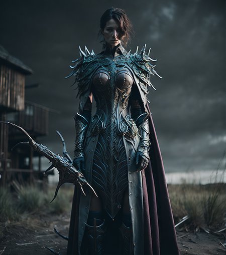 analog style, ((intricate details)), full body shot, cold lighting, beautiful, A (upper body:1.3) (woman:1.3) (Warlock:1.3) in Heather Gray and Aqua Green intricate (The Armor of the Reaper:1.3) in a (dark and moody universe:1.3), light particle, very detailed skin, legionnaire, very detailed eyes, RAW, analog, Nikon Z 85mm, high detail, sharp focus, smooth, aesthetic, extremely detailed, photo, photography, 8k uhd, photography,, English Cottage in Barren lands Dystopian atmosphere Static lighting