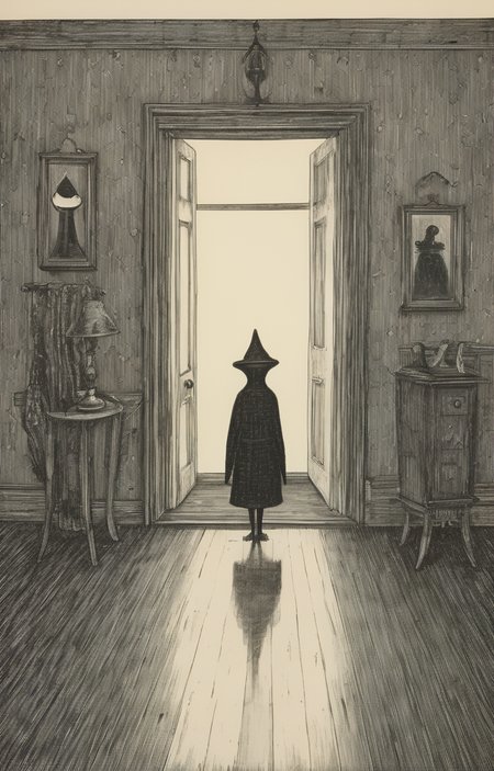 masterpiece,best quality,<lora:tbh276-sdxl:0.9>,illustration,style of Edward Gorey portrait of Housework robots