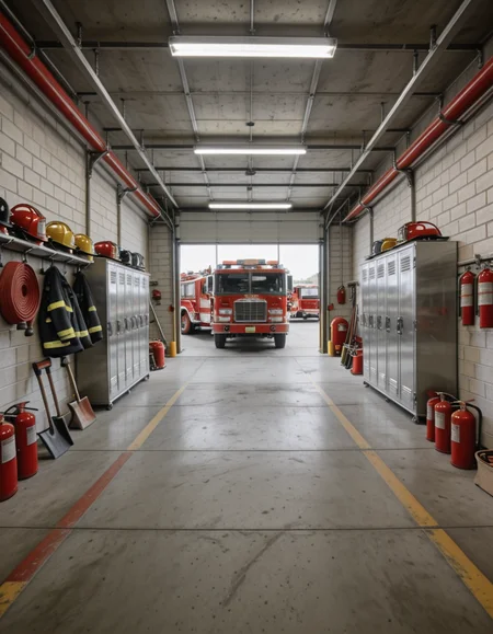 fire station garage illu