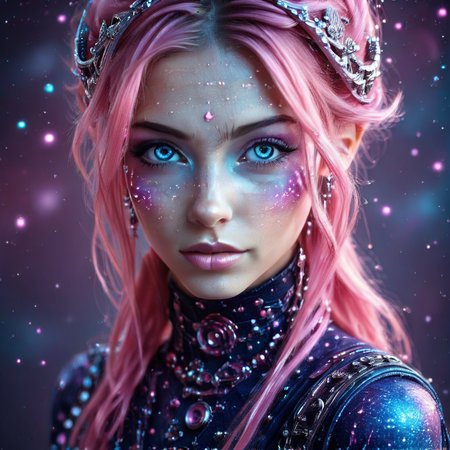 Gorgeous Galactic female with pink hair