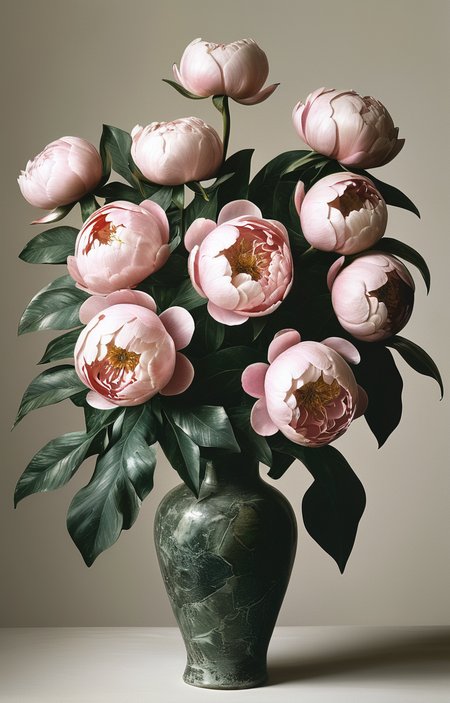 masterpiece,best quality,<lora:tbh217-sdxl:0.9>,illustration,style of William Zorach decaying peonies