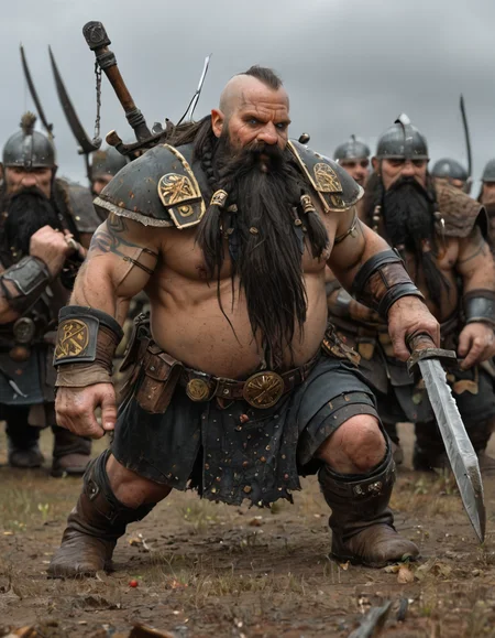 <lora:wh_dwarf_pony:1> wh_dwarf, in battle, in battlefield, black beard