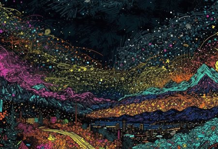 scenic landscape, Long-exposure astro-photography, (starry ht sky:1.28), irregular shattered luminous star clusters in sky, (stellar background:0.9), (high-resolution) (sharp details:0.85),} scenic view into endless darkness of sky (high quality:1.22), (pui:0.01),  , 
(Scenic overlook), (snowfields), (climbing routes), (evergreen woods), (glacier's rugged edge), (trending:1.22) )(high image quality:1.08), (RAW:0.84),(high resolution photograph:1.28),high definition,(aesthetic:1.2), absurdres, <lora:sdxl\zy_Realism_Enhancer_v1.safetensors:0.85:0.18>  p3,s20