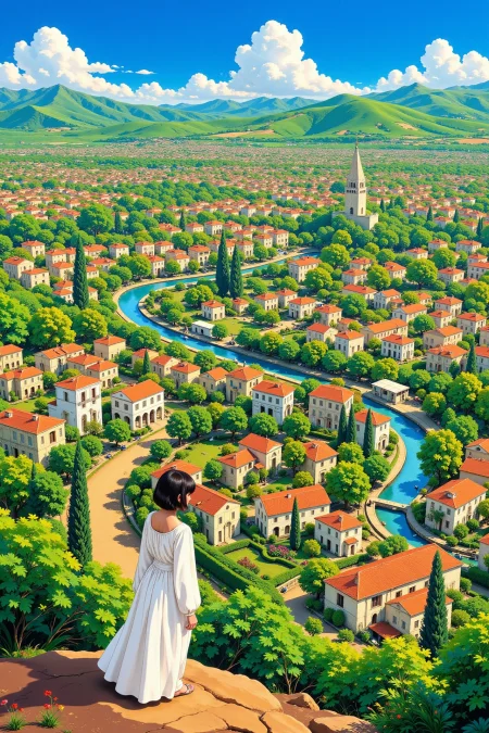 Tunisian beautiful  landscape, day, woman, very intricate, very detailed, sharp, bright, colorful, <lora:Hand v2:0.5> <lora:Anti-Blur:1><lora:Insane Detail Slider:0.25>  <lora:flux.1_lora_flyway_Epic-detail_v2:0.3> <lora:fluxenhancer:0.25> <lora:Anime_style:0.6> anime style