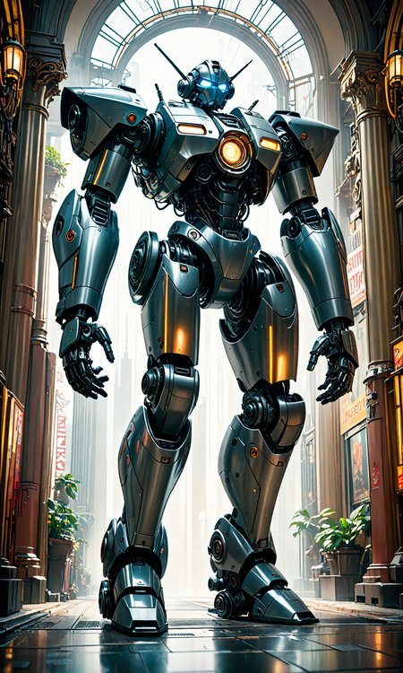 The most amazing dream you ever had about a giant robot, hyper realistic, ambient lighting, concept art, intricate, hyper detailed, smooth, dynamic volumetric lighting, octane, cinematic, high quality, high resolution, 4 k, cgsociety, rutkowski, gurney, gurney, alphonse mucha, juan lu <hypernet:BadHands:1> <lora:Fast:0.69>