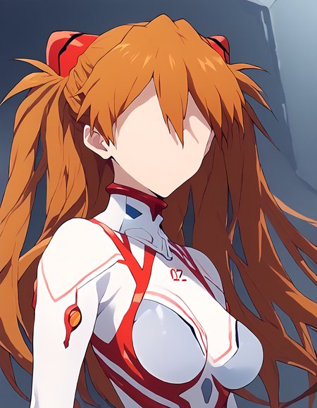 score_9, score_8_up, score_7_up, source_anime,1girl, no face, <lora:no face pony:1>,  large breasts,   <lora:souryuu asuka langley for pony:1>,souryuu asuka langley, white bodysuit,