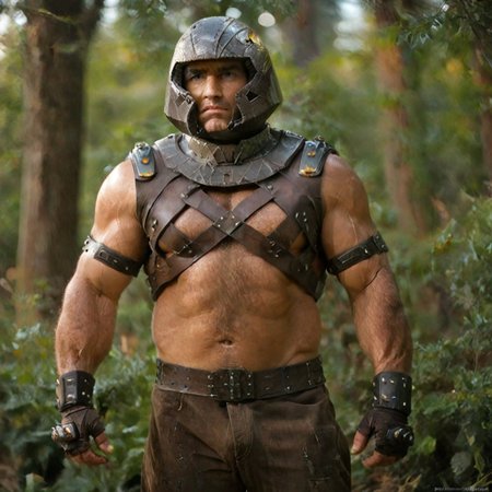 Zpdxl3, Score_7_up, score_8_up, solo male, realistic, photo, cowboy shot, 
BREAK,
 1boy, XJug, strapped chest piece, pants, grey helmet, hand on hip, looking offscreen,
