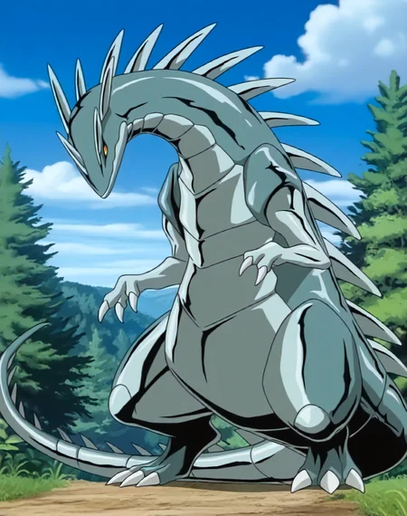 <lora:Metallisaur_(Shinzo)_(Illustrious)_(AD):1.35> Metallisaur, monster, Shinzo, 
exterior, vivid anime blue sky with detailed clouds, forest, 
dynamic action, monster, wide upper body, tail, thick thighs, thick body, male focus, ridged front body, ridged stomach, ridged chest, ridged neck, made of metal, short legs, end boss, unstoppable, strong, 
BREAK: very awe, aesthetically pleasing, masterpiece, best quality, amazing quality, very aesthetic, perfect depth of field shot, 
masterpiece, best quality, amazing quality, very aesthetic, high resolution, ultra-detailed, absurdres, newest, scenery, {Prompt}, BREAK, detailed background, detailed hair, depth of field, volumetric lighting, 
BREAK: lazympos, lazypos (3),