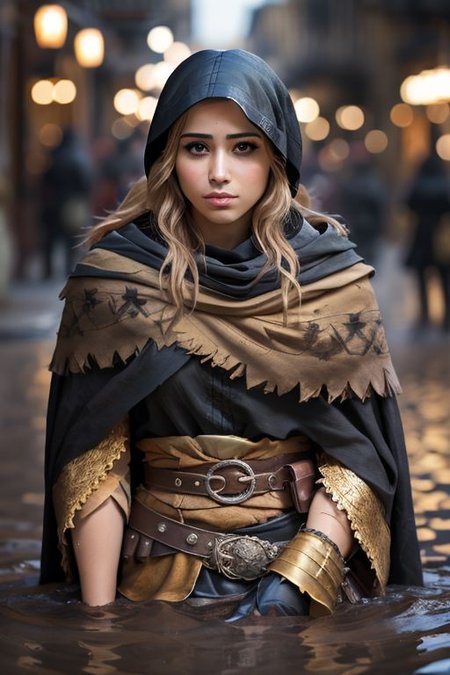 masterpiece, 
1 male bandit, solo,
NoBitches,
detailed portrait , 
partially submerged into quickand
sharp focus, bokeh background