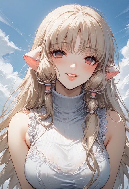 score_9, score_8_up, score_7_up,BREAK, 
smile,1girl,solo,
Chobits,Chii,
 edgSexyAttire, long hair,turtleneck, bare shoulders, sleeveless, lips,wearing edgSexyAttire,clothing cutout,sexy_attire
,Expressiveh,