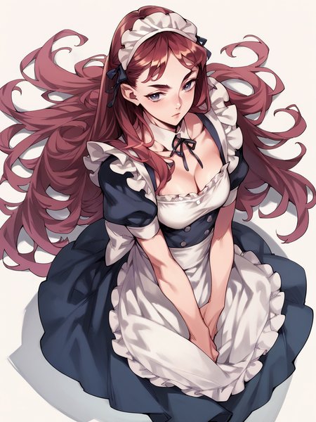 score_9, score_8_up, score_7_up, score_6_up, score_5_up,   <lora:nishiedaXLP:1> nishieda, 1girl, maid, long hair,