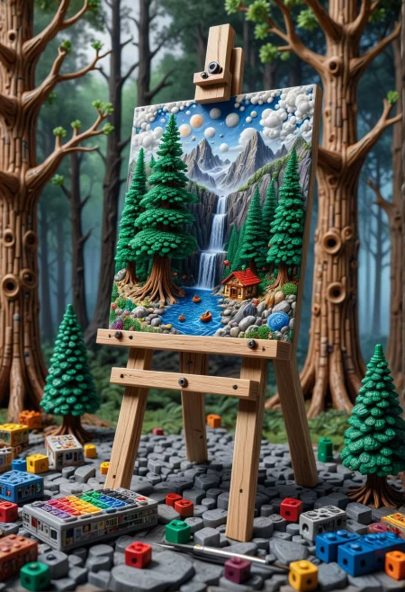 whimsical, lego bobb ross, easel, paintbrush, happy little trees background, legoland, blocks, hyperrealistic, hypermaximalist, cinemescope, dynamic lighting, <lora:detailed_notrigger:0.777> <lora:DetailedEyes_V3:0.777> <lora:luxart:0.666> (charcoal, ink)
<lora:dvr-cl-dvsn:0.555> dvr-cl-dvsn