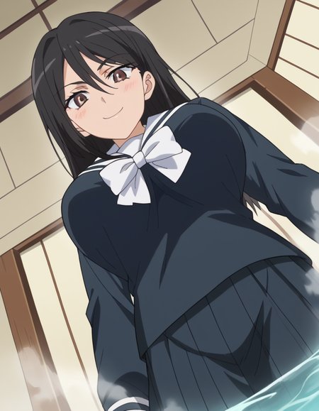 score_9, score_8_up, score_7_up, source_anime, <lora:seiri-fukiyose-indexs2-ponyxl-lora-nochekaiser:1>, seiri fukiyose, long hair, black hair, brown eyes, hair between eyes, anime screencap,, large breasts, skirt, school uniform, serafuku, black shirt, black skirt, long sleeves, white bowtie, white sailor collar, a certain high school uniform, geyser, steam, water, hot spring, eruption, smile, <lora:pec-pov-ponyxl-lora-nochekaiser:1> pec pov, pec pov (meme), meme, looking down, from below, blush, cowboy shot, looking at viewer, solo,, dutch angle, cowboy shot