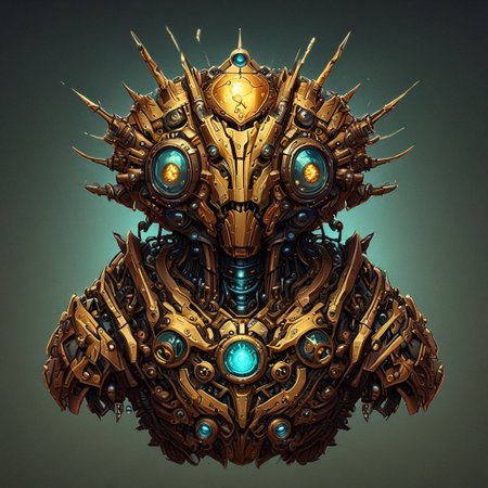 lumenarium, mechabird character, portrait view